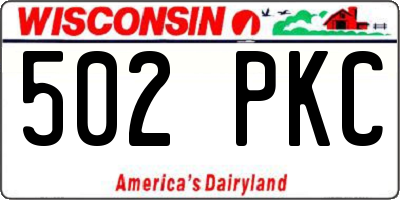 WI license plate 502PKC