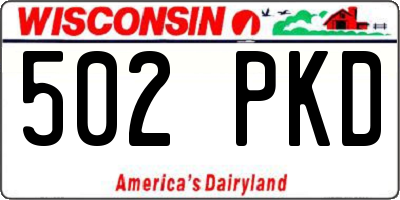 WI license plate 502PKD