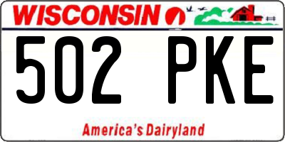 WI license plate 502PKE