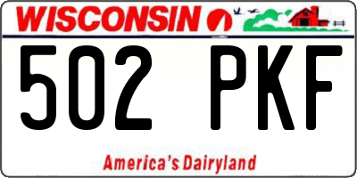 WI license plate 502PKF