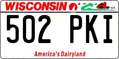 WI license plate 502PKI