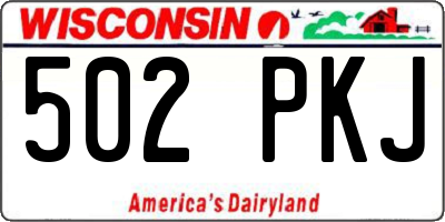 WI license plate 502PKJ