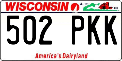WI license plate 502PKK