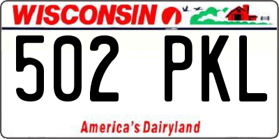 WI license plate 502PKL