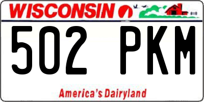 WI license plate 502PKM