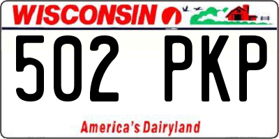 WI license plate 502PKP