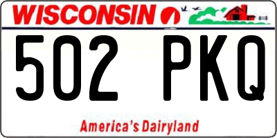 WI license plate 502PKQ