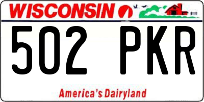 WI license plate 502PKR