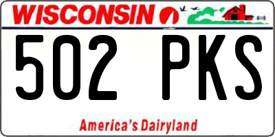WI license plate 502PKS