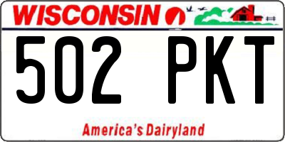 WI license plate 502PKT