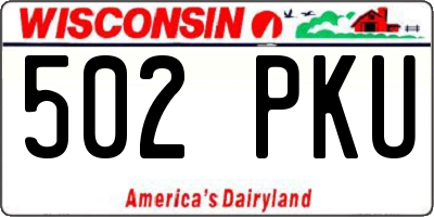 WI license plate 502PKU
