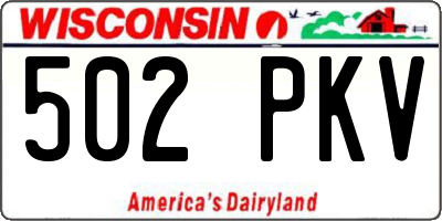 WI license plate 502PKV