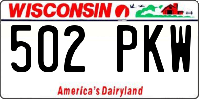 WI license plate 502PKW