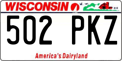 WI license plate 502PKZ