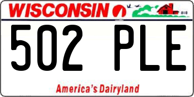 WI license plate 502PLE