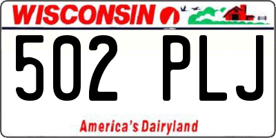 WI license plate 502PLJ