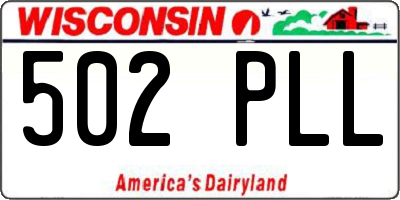 WI license plate 502PLL