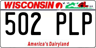 WI license plate 502PLP