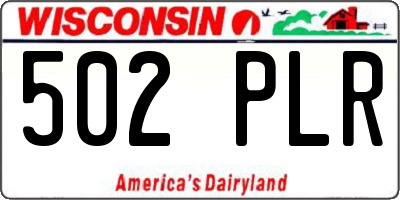 WI license plate 502PLR