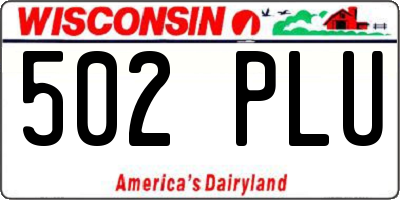 WI license plate 502PLU