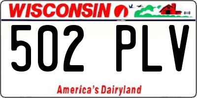 WI license plate 502PLV