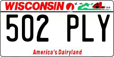 WI license plate 502PLY