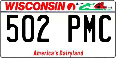 WI license plate 502PMC