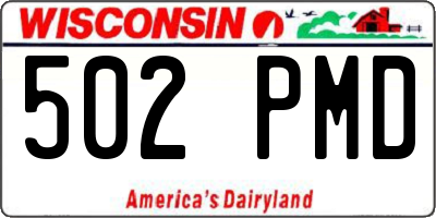 WI license plate 502PMD