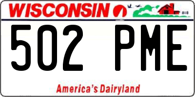 WI license plate 502PME