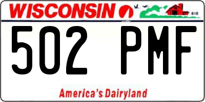 WI license plate 502PMF