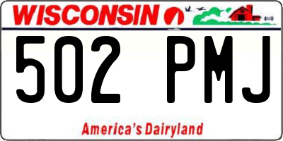 WI license plate 502PMJ