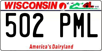 WI license plate 502PML