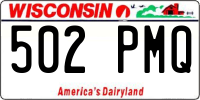 WI license plate 502PMQ