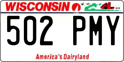 WI license plate 502PMY