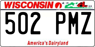WI license plate 502PMZ