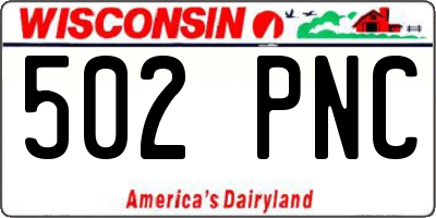WI license plate 502PNC