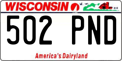 WI license plate 502PND
