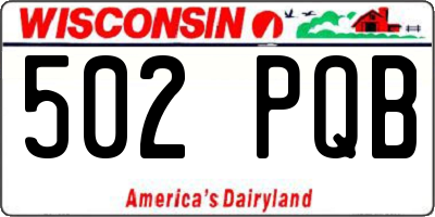 WI license plate 502PQB