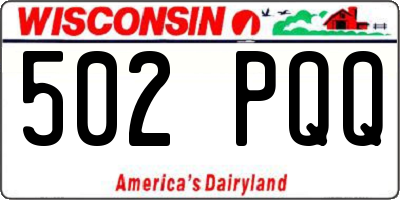 WI license plate 502PQQ