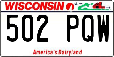WI license plate 502PQW