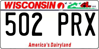 WI license plate 502PRX