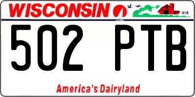 WI license plate 502PTB