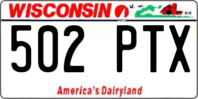 WI license plate 502PTX