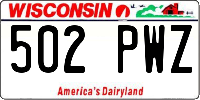 WI license plate 502PWZ