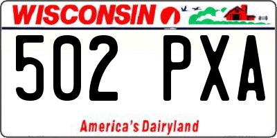 WI license plate 502PXA