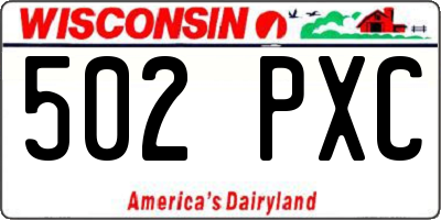 WI license plate 502PXC