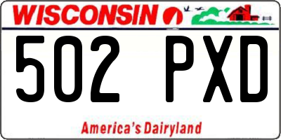 WI license plate 502PXD