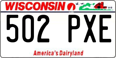 WI license plate 502PXE