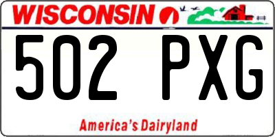 WI license plate 502PXG