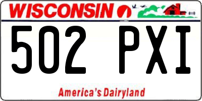 WI license plate 502PXI